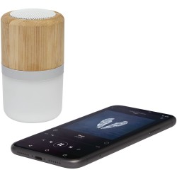 Haut-parleur Bluetooth® Aurea en bambou avec lumière 