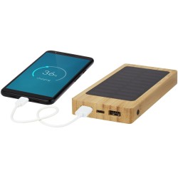 Batterie de secours solaire Alata de 8 000 mAh en bambou 