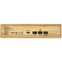 Chargeur à induction Minata en bambou avec horloge 
