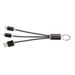 Câble de chargement 3-en-1 avec porte-clés Metal 